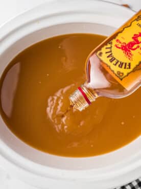 fireball being pour into cider.