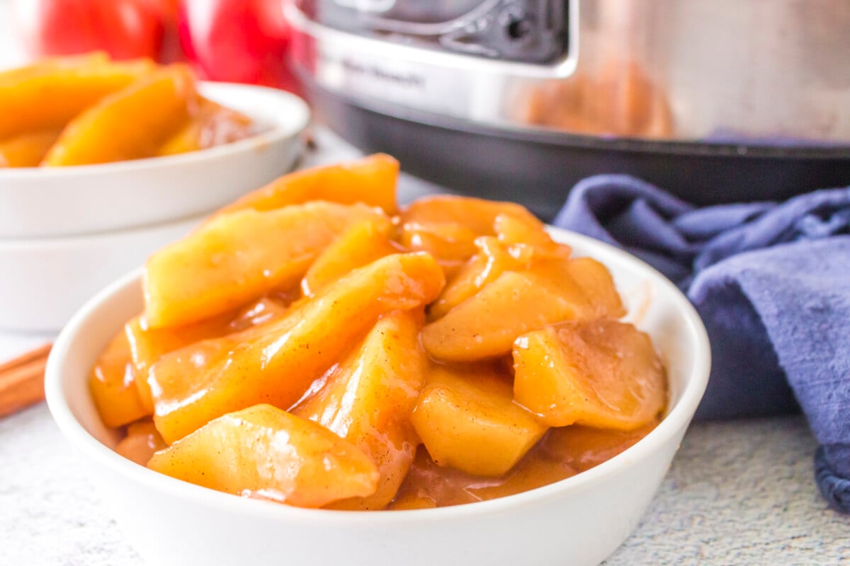 fried apples in a white bowl