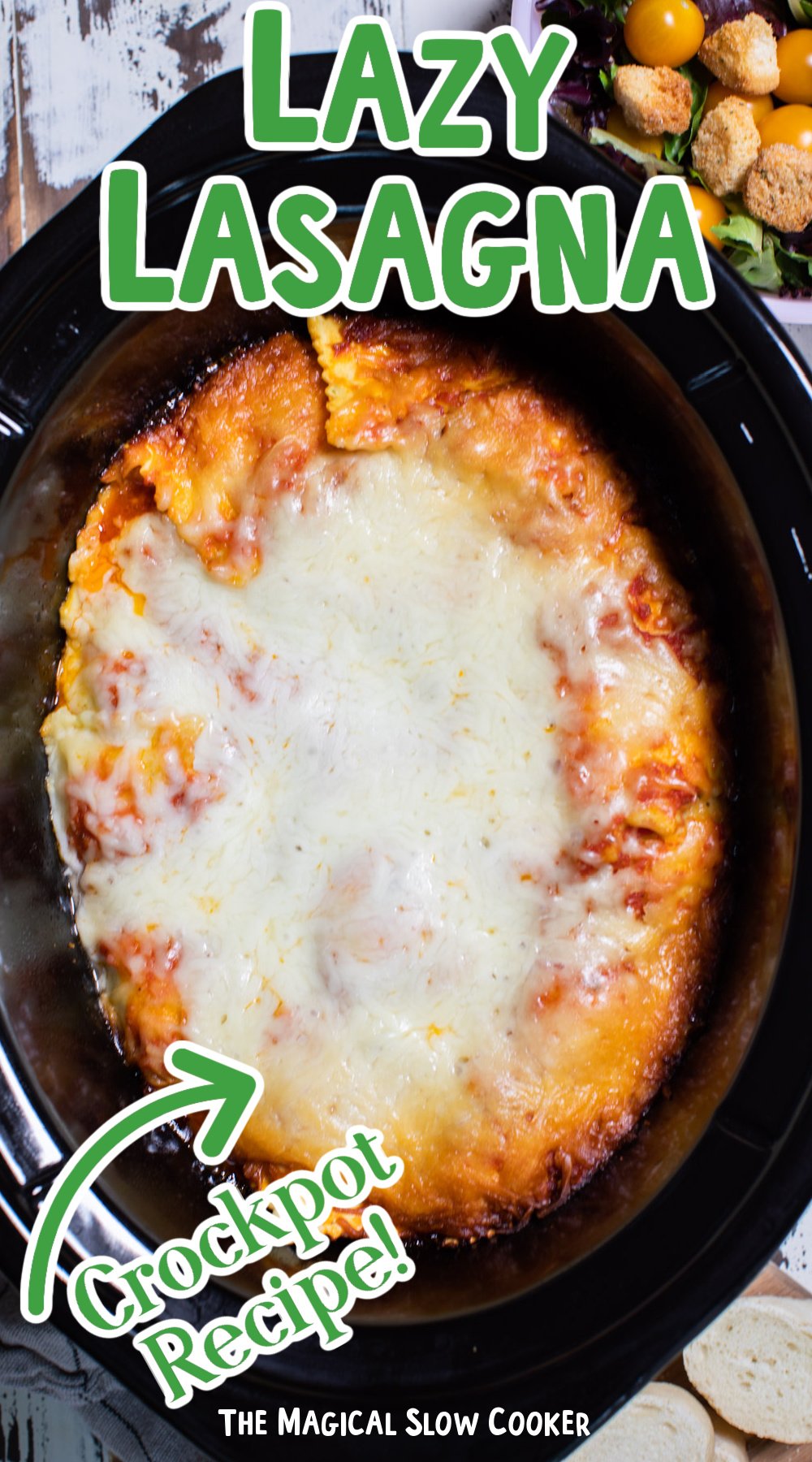 cooked ravioli lasagna in slow cooker.