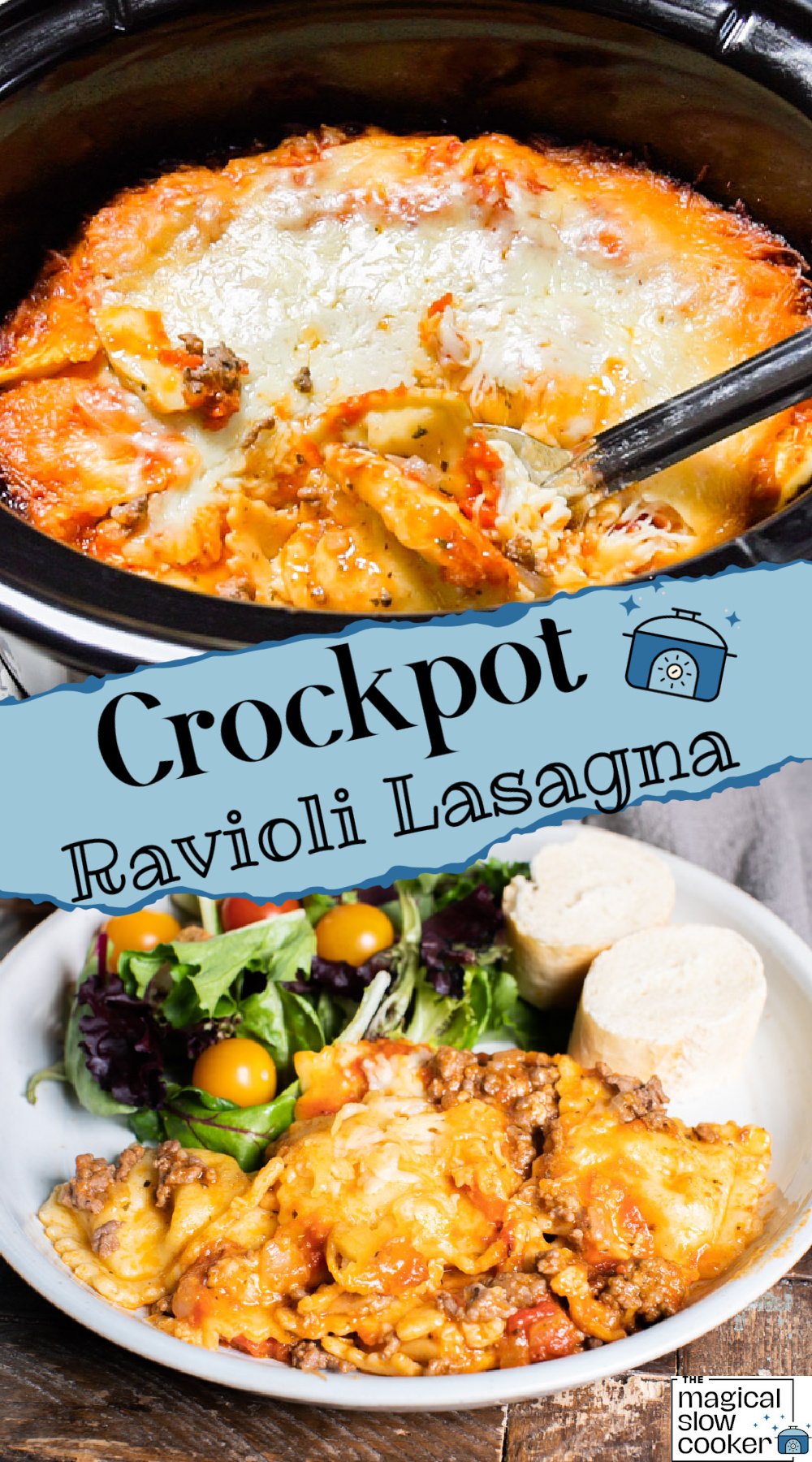 2 images of cooked ravioli lasagna