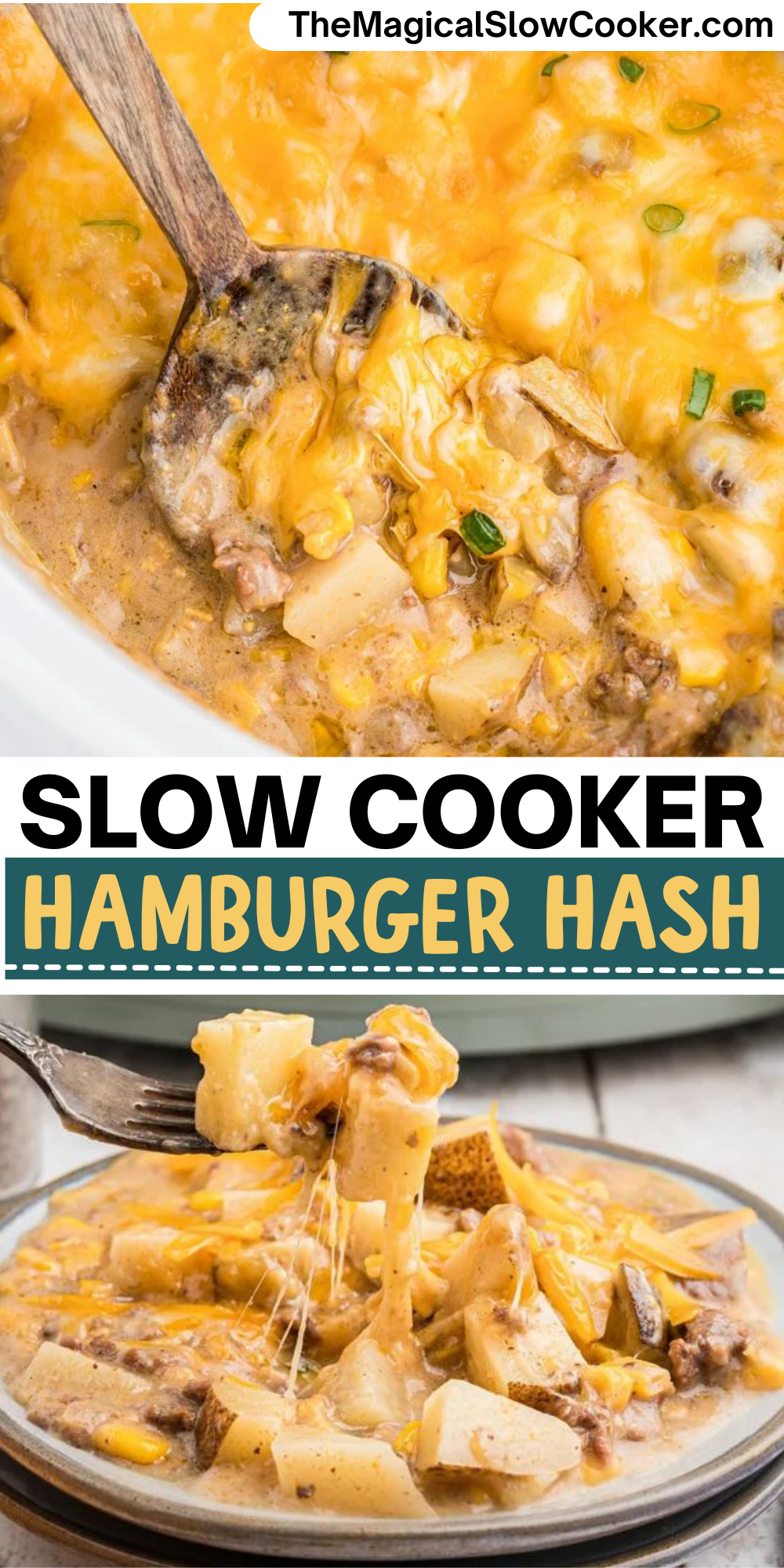 Hamburger hash images with text overlay for pinterest.